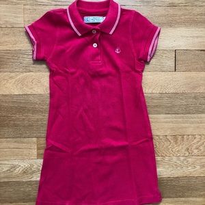 Petit Bateau Girls short-sleeve pink polo dress